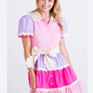 Karlie Color Block Poplin Dress!  Medium!  NWOT!